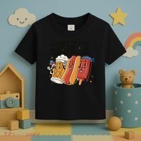 Party In The USA Hot Dog And Beer Funny Toddler T-Shirt thumb 3