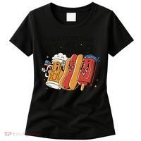 Party In The USA Hot Dog And Beer Funny Women's T-Shirt thumb 0