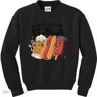Party In The USA Hot Dog And Beer Funny Kids Sweatshirt thumb 0