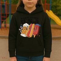 Party In The USA Hot Dog And Beer Funny Kids Hoodie thumb 3