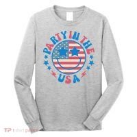 Party In The Usa 4th Of July Preppy Smile Long Sleeve Shirt thumb 0