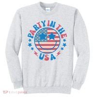 Party In The Usa 4th Of July Preppy Smile Sweatshirt thumb 0