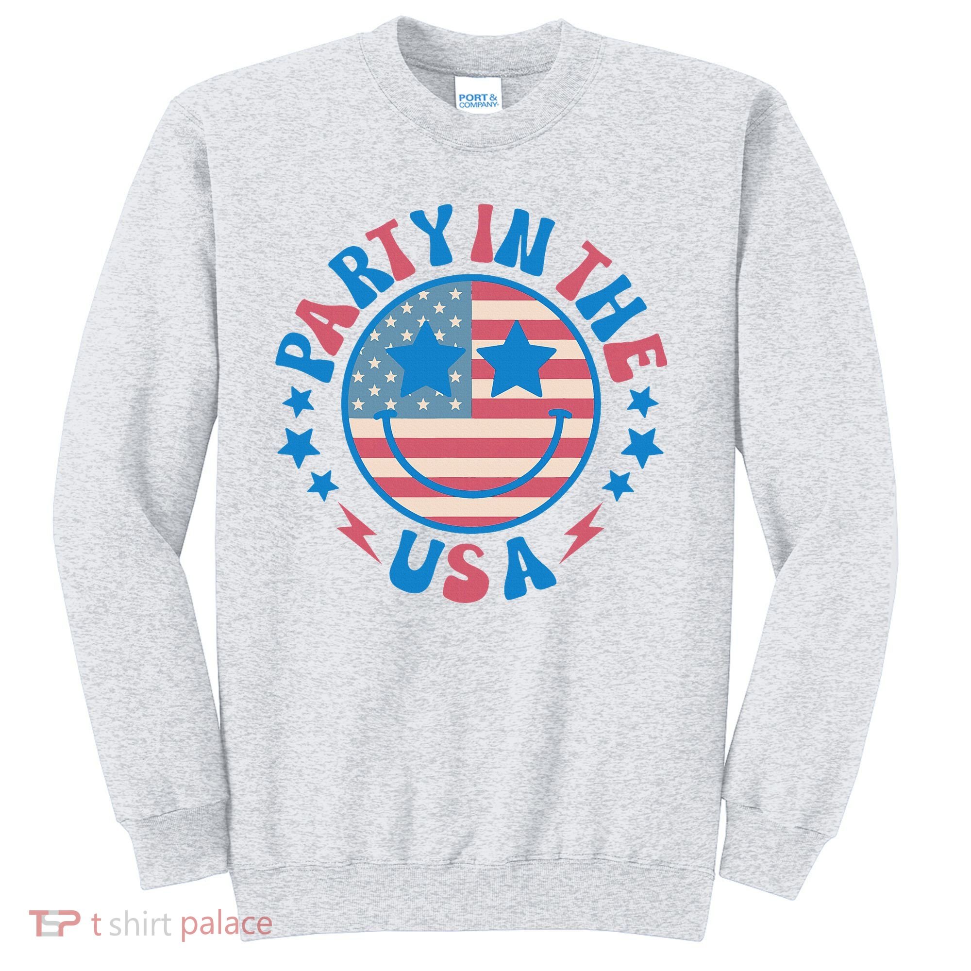 Party In The Usa 4th Of July Preppy Smile Sweatshirt
