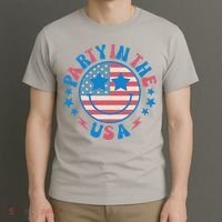 Party In The Usa 4th Of July Preppy Smile T-Shirt thumb 3