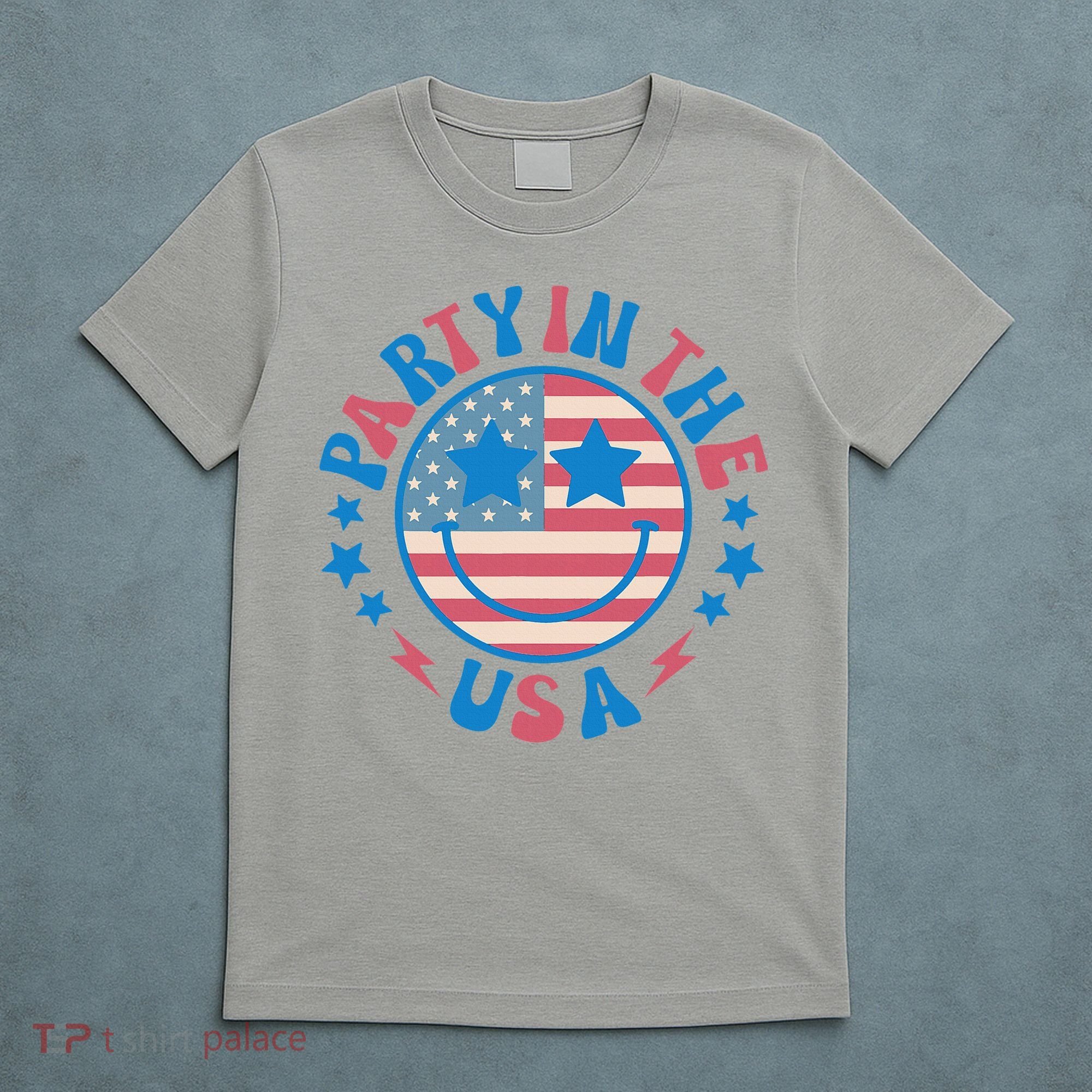 Party In The Usa 4th Of July Preppy Smile T-Shirt