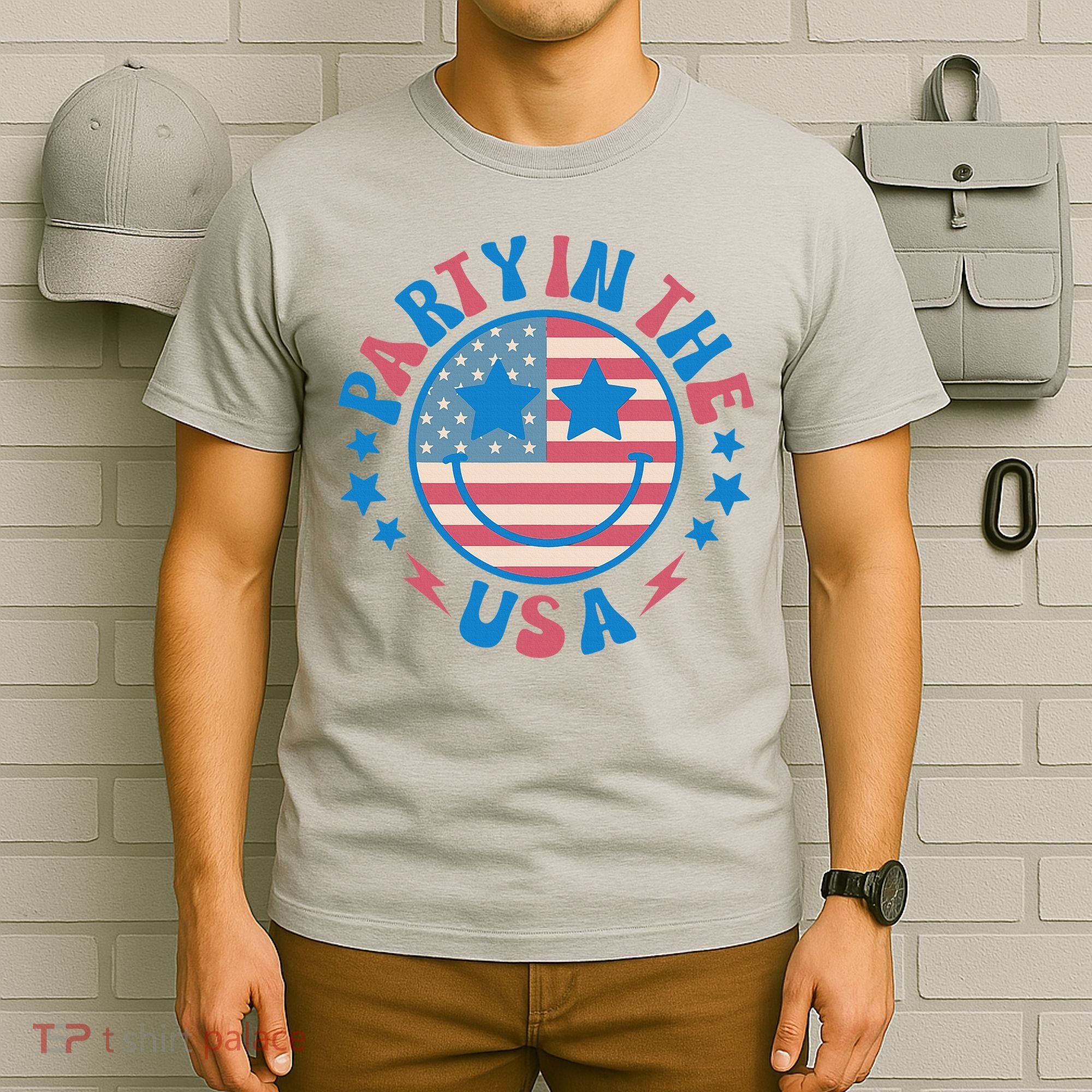 Party In The Usa 4th Of July Preppy Smile T-Shirt