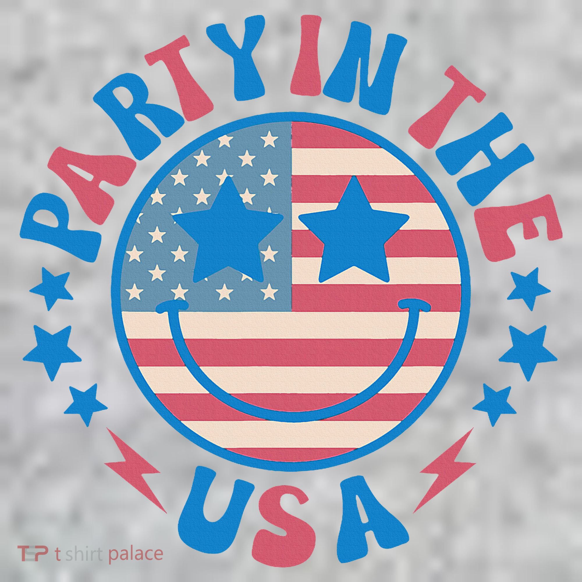 Party In The Usa 4th Of July Preppy Smile T-Shirt