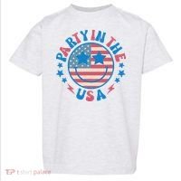 Party In The Usa 4th Of July Preppy Smile Toddler T-Shirt thumb 0
