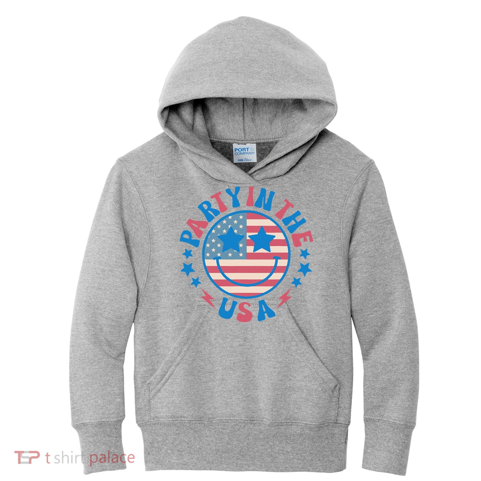Party In The Usa 4th Of July Preppy Smile Kids Hoodie