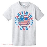 Party In The Usa 4th Of July Preppy Smile Kids T-Shirt thumb 0