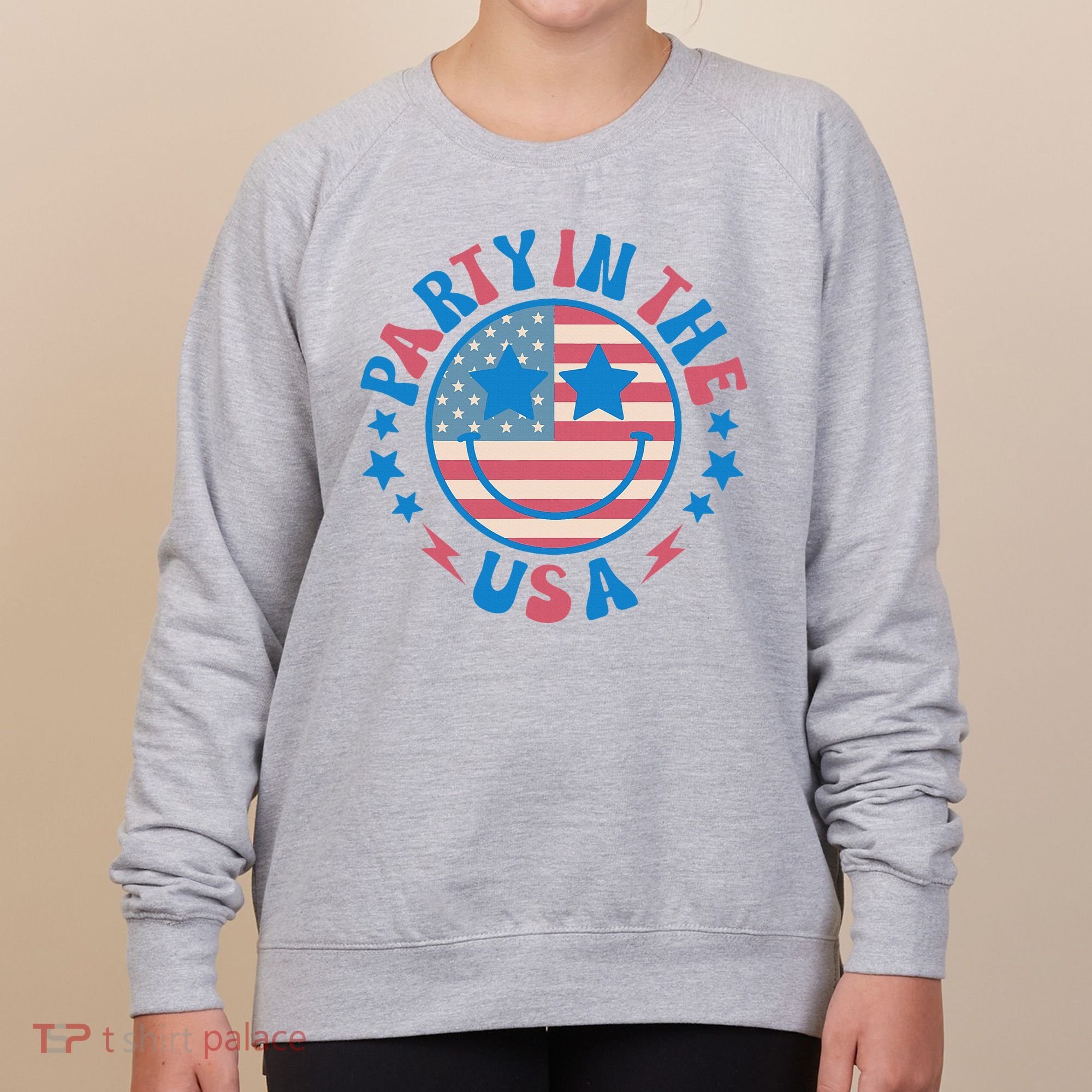 Party In The Usa 4th Of July Preppy Smile Women's Sweatshirt