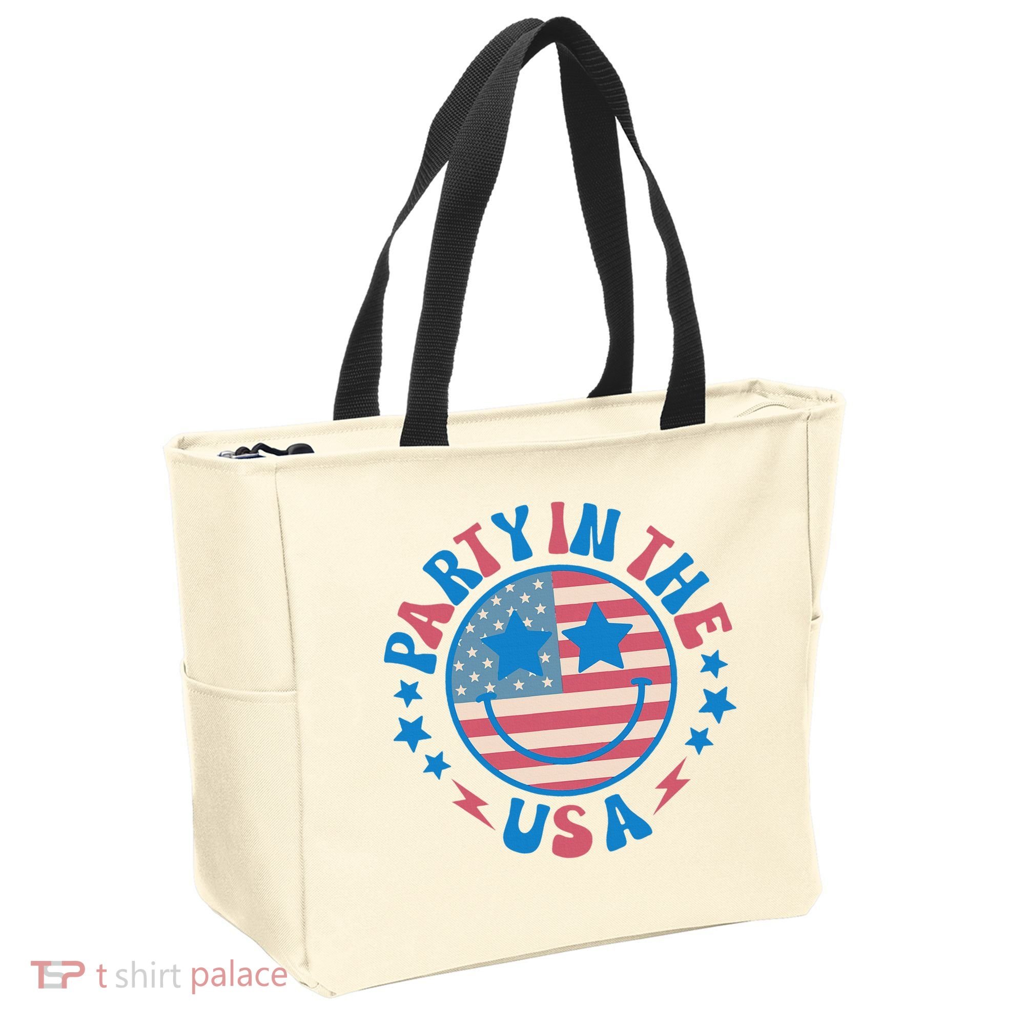 Party In The Usa 4th Of July Preppy Smile Tote Bag