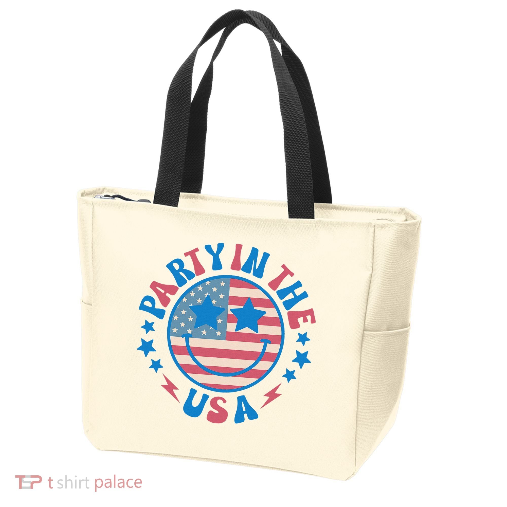 Party In The Usa 4th Of July Preppy Smile Tote Bag