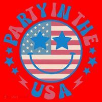 Party In The Usa 4th Of July Preppy Smile Santa Hat thumb 1