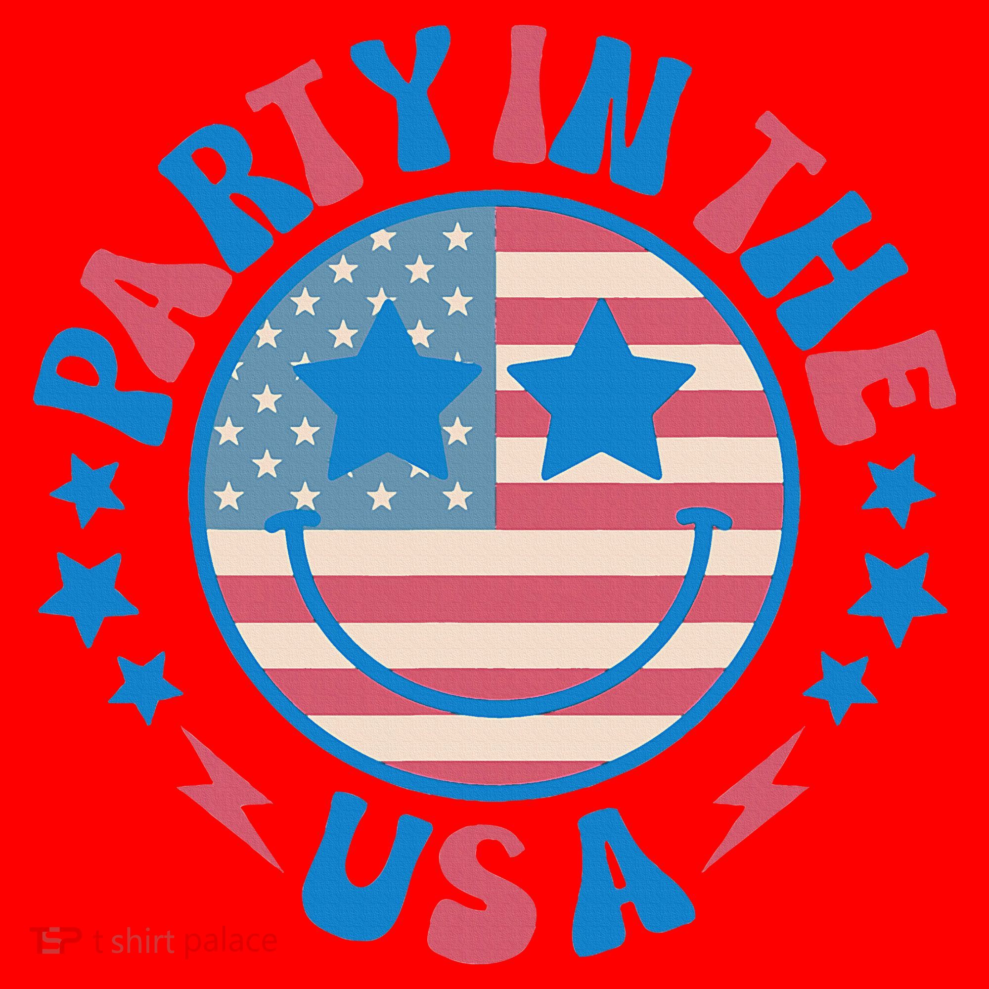 Party In The Usa 4th Of July Preppy Smile Santa Hat