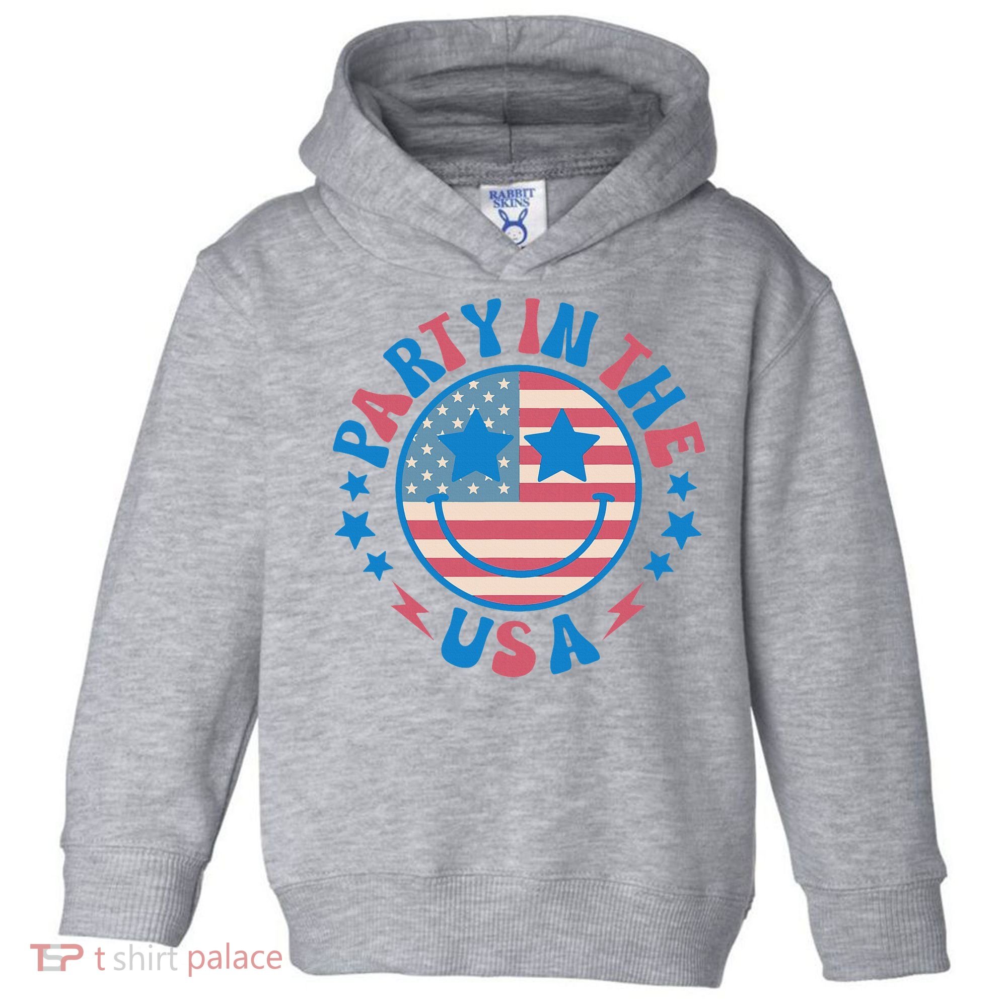 Party In The Usa 4th Of July Preppy Smile Toddler Hoodie