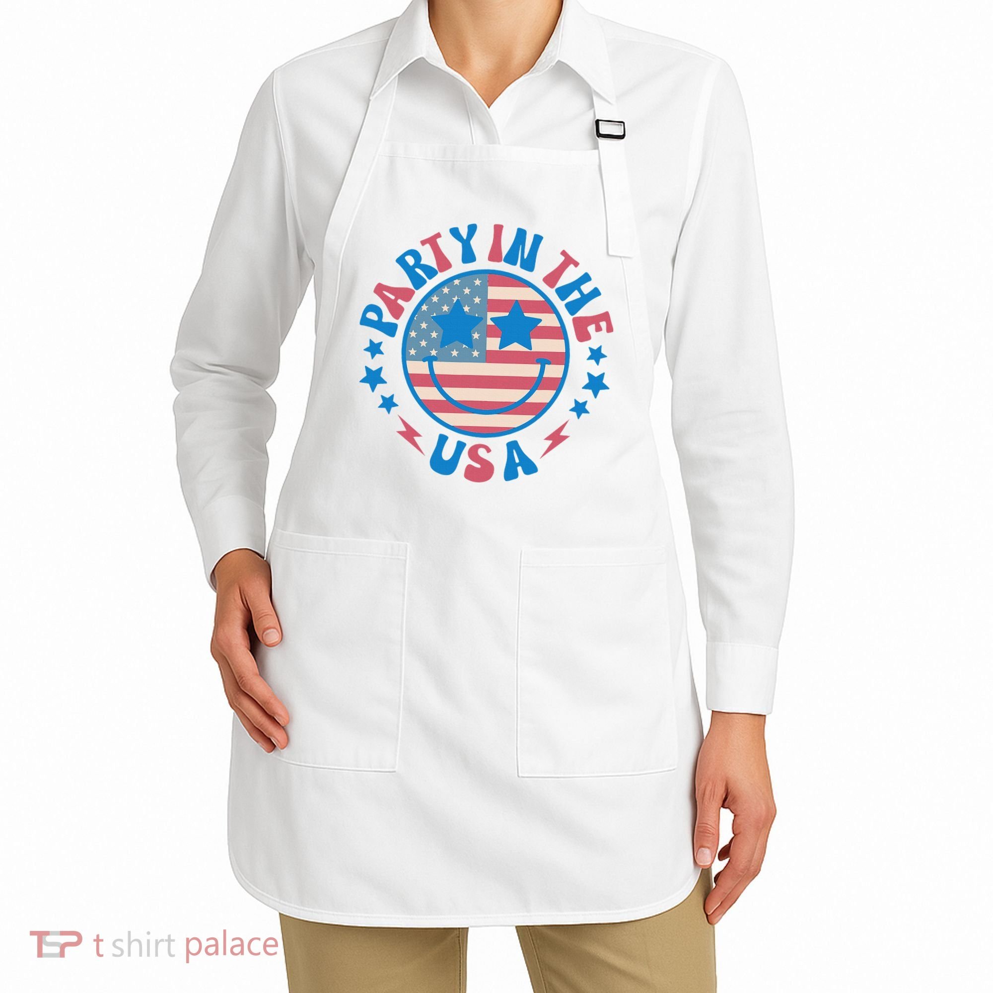 Party In The Usa 4th Of July Preppy Smile Apron