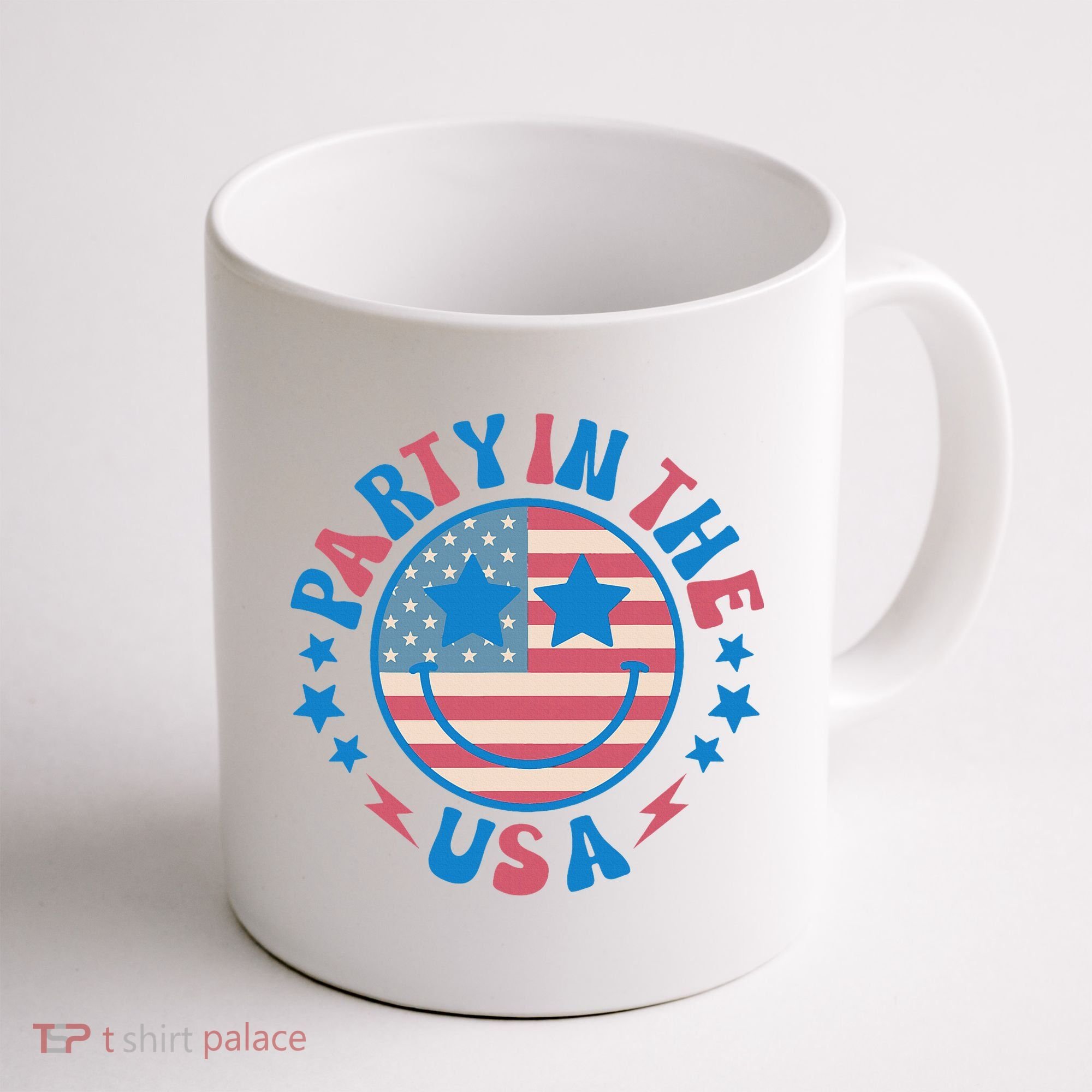 Party In The Usa 4th Of July Preppy Smile Coffee Mug