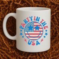 Party In The Usa 4th Of July Preppy Smile Coffee Mug thumb 2