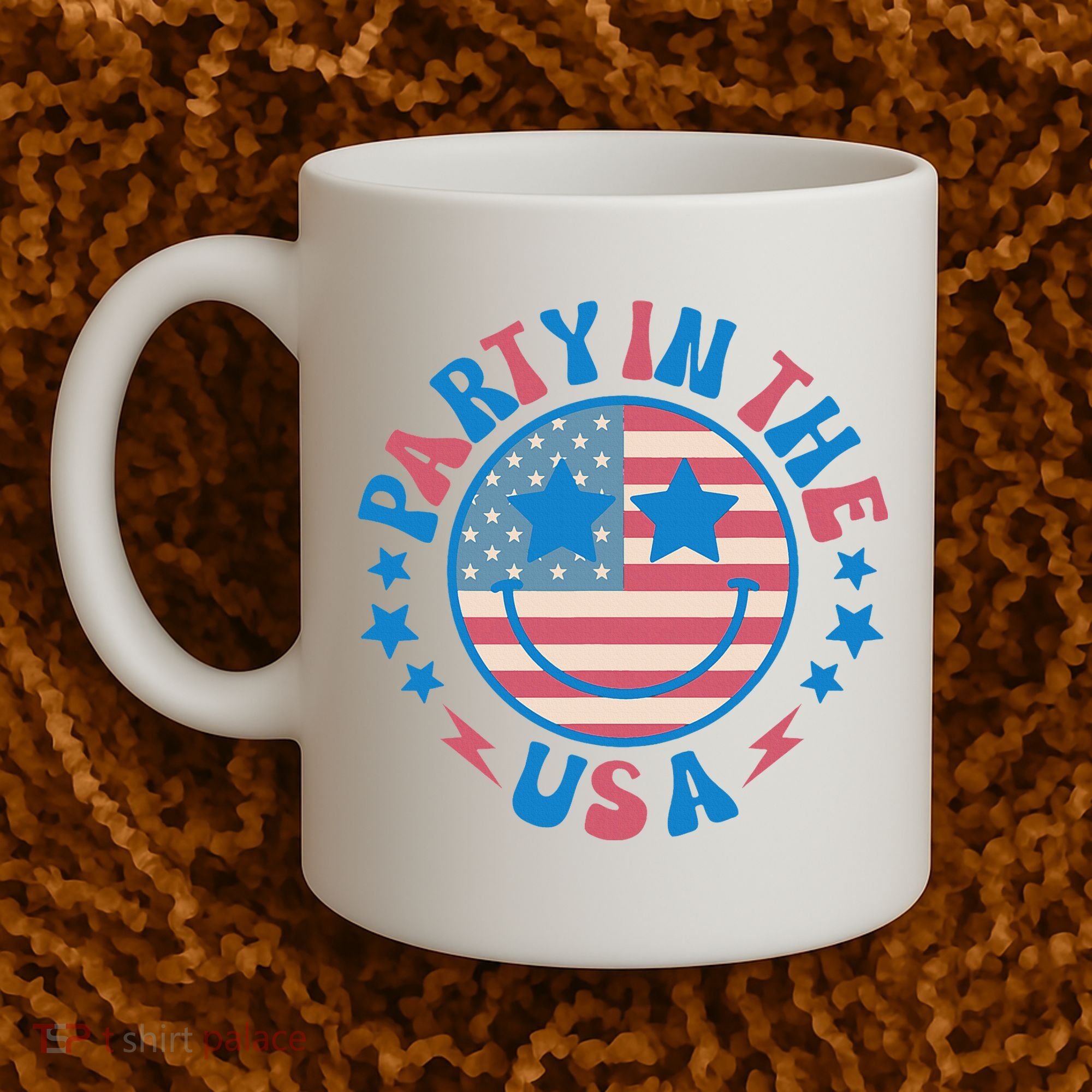 Party In The Usa 4th Of July Preppy Smile Coffee Mug