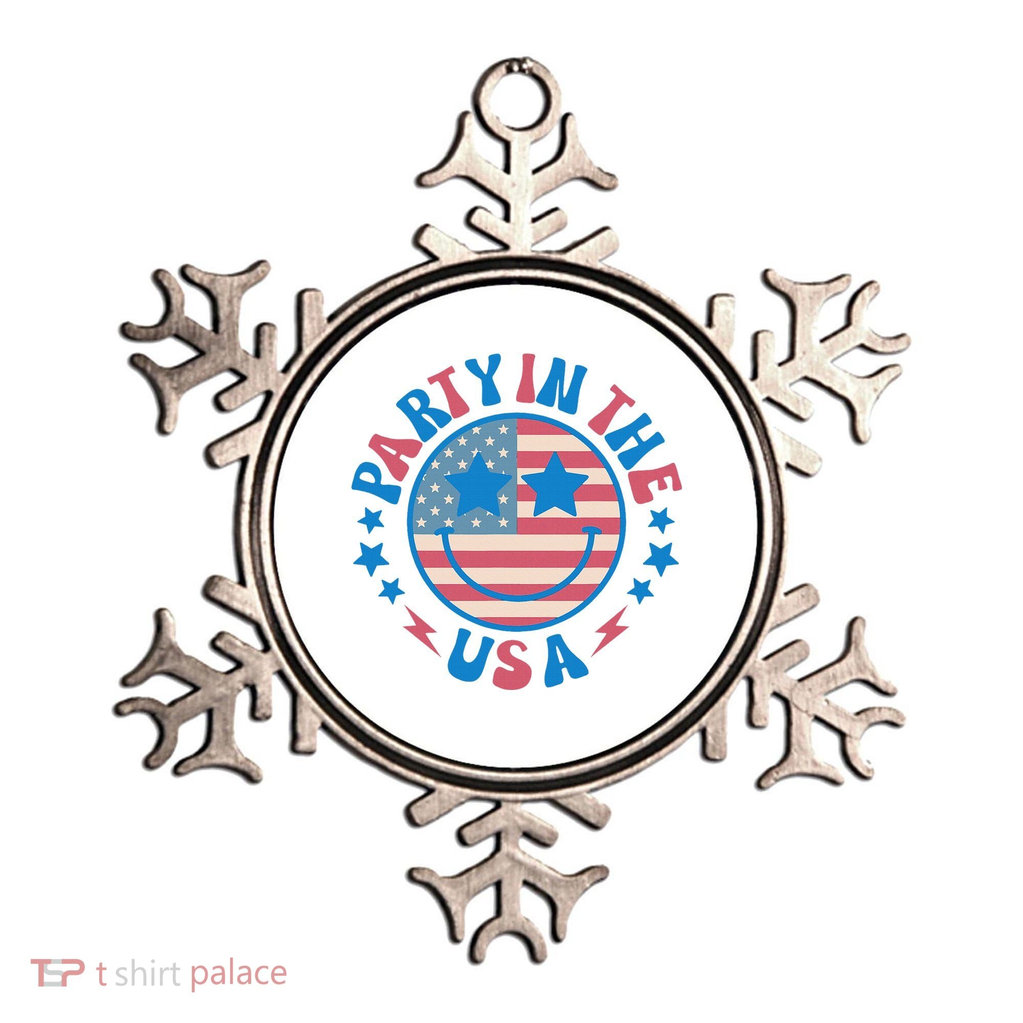 Party In The Usa 4th Of July Preppy Smile Ornament