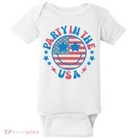 Party In The Usa 4th Of July Preppy Smile Baby Bodysuit thumb 0