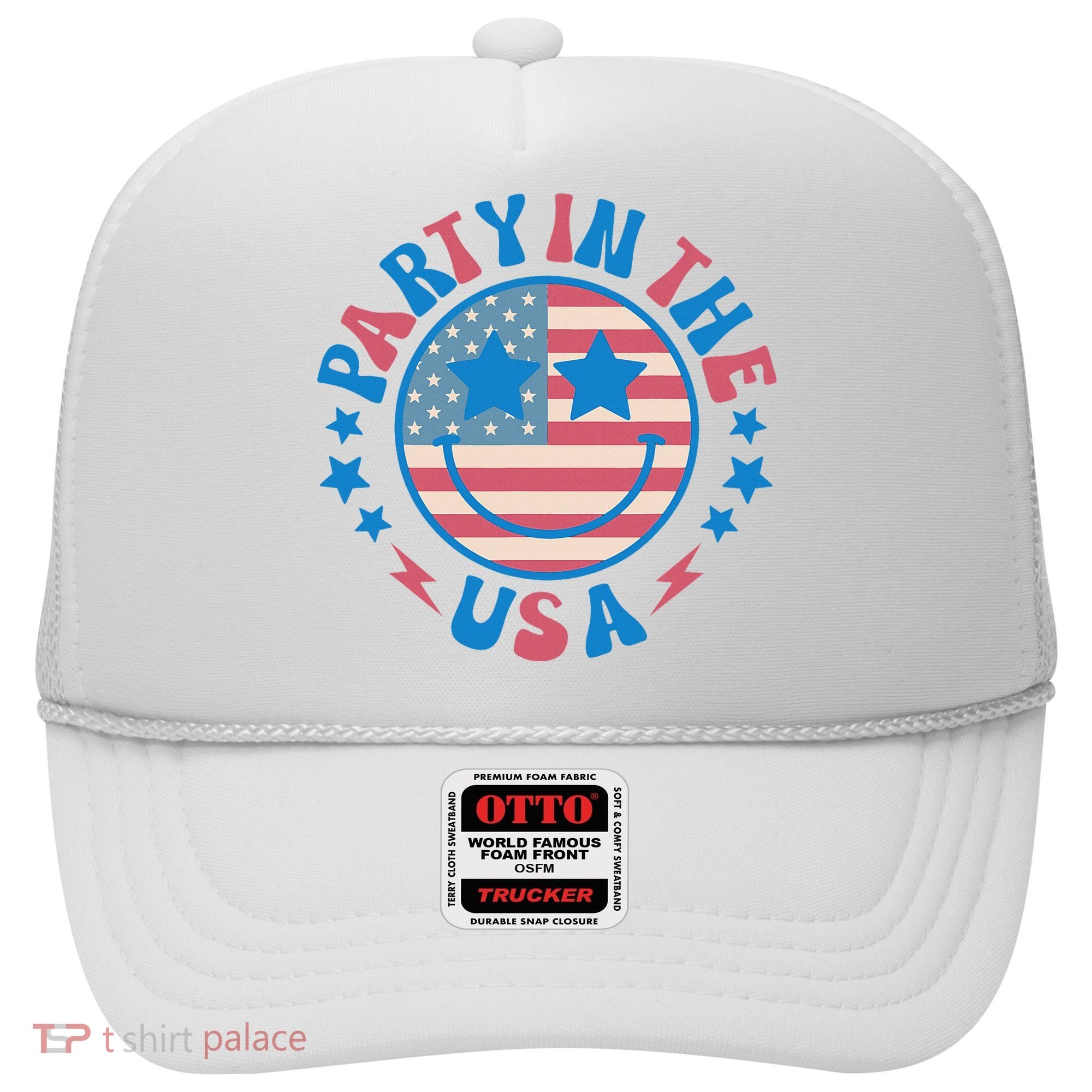 Party In The Usa 4th Of July Preppy Smile Hat