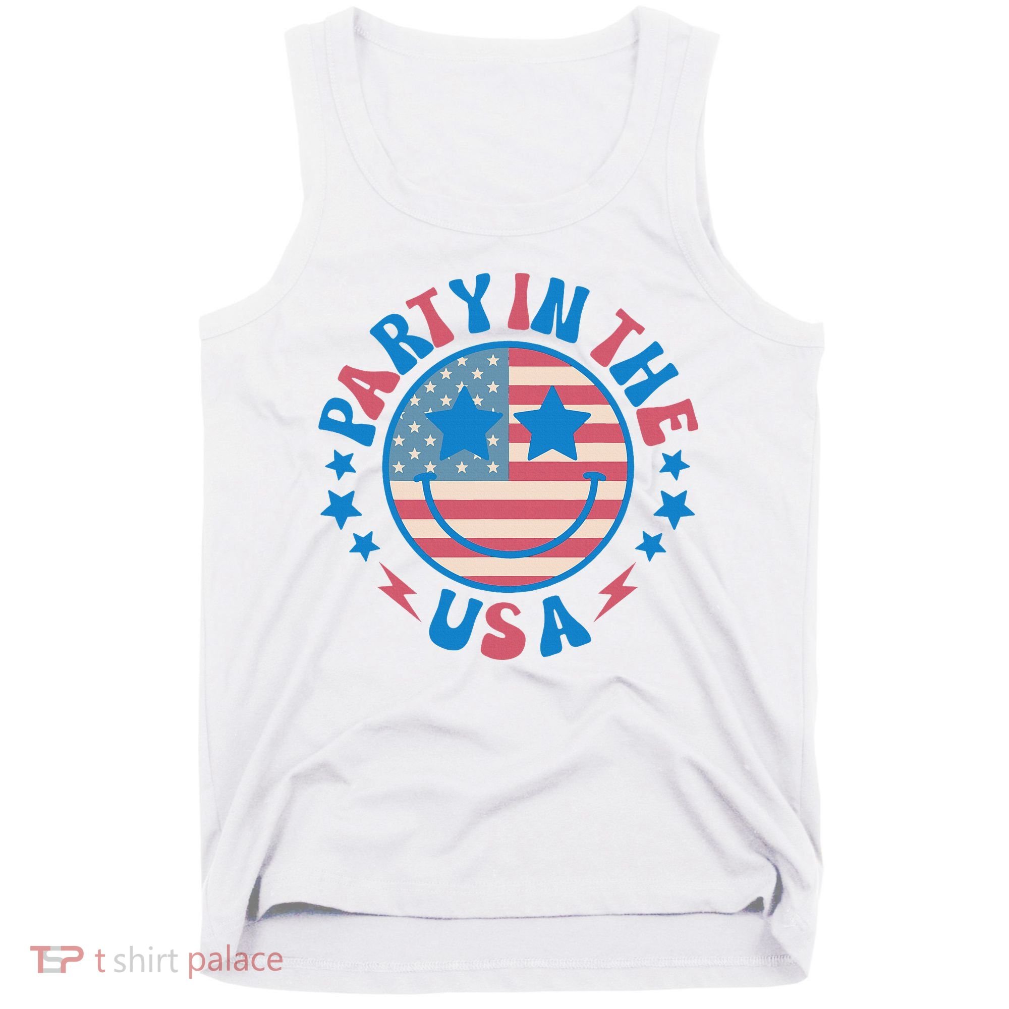 Party In The Usa 4th Of July Preppy Smile Tank Top