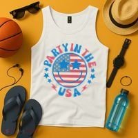 Party In The Usa 4th Of July Preppy Smile Tank Top thumb 4