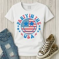 Party In The Usa 4th Of July Preppy Smile Women's T-Shirt thumb 3