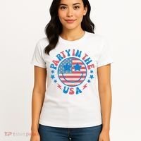 Party In The Usa 4th Of July Preppy Smile Women's T-Shirt thumb 4