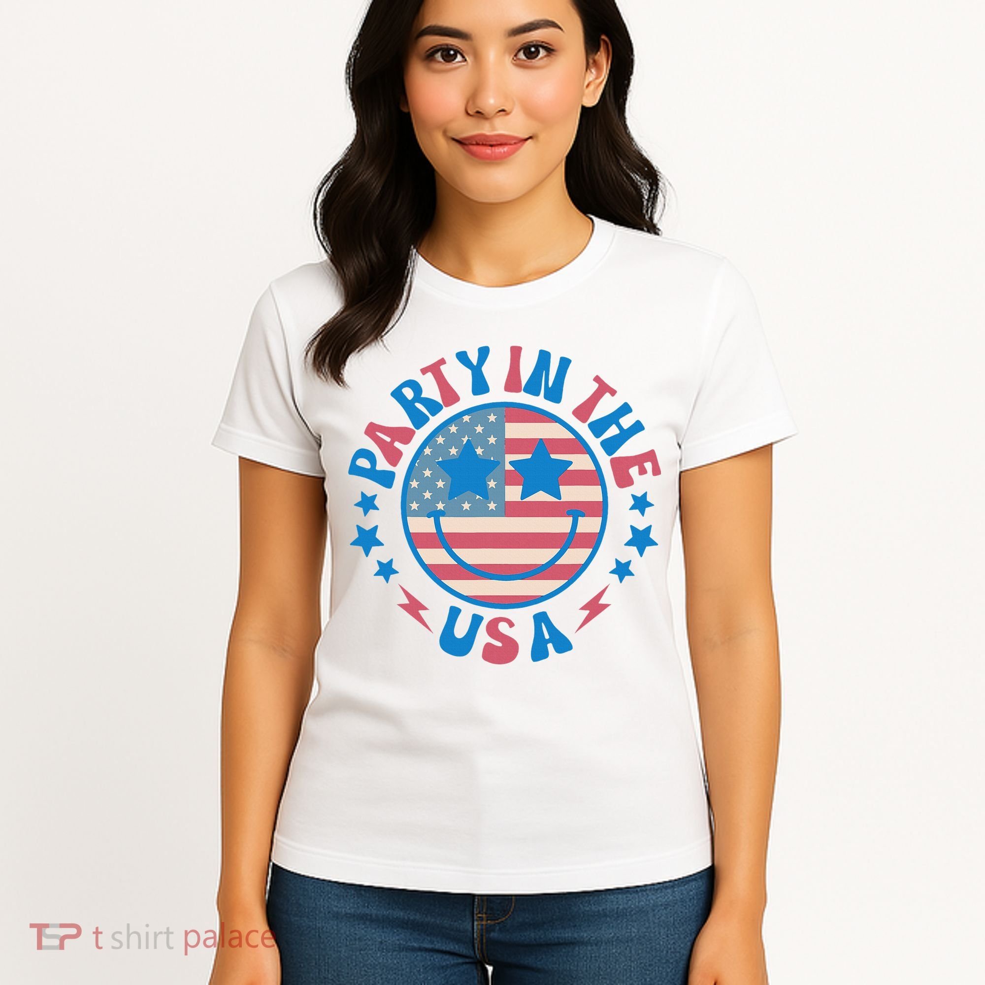 Party In The Usa 4th Of July Preppy Smile Women's T-Shirt