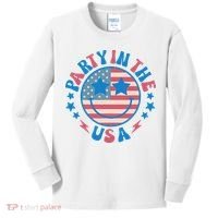 Party In The Usa 4th Of July Preppy Smile Kids Long Sleeve Shirt thumb 0