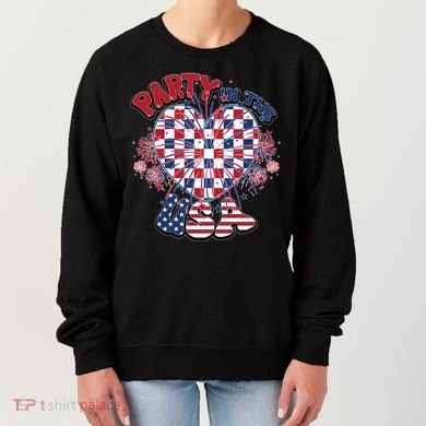 Party In The Usa Firework Red White Blue Heart Women's Sweatshirt