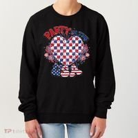 Party In The Usa Firework Red White Blue Heart Women's Sweatshirt thumb 0