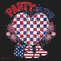 Party In The Usa Firework Red White Blue Heart Women's Sweatshirt thumb 2