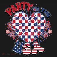 Party In The Usa Firework Red White Blue Heart Toddler Hoodie thumb 2