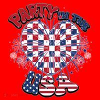 Party In The Usa Firework Red White Blue Heart Santa Hat thumb 1