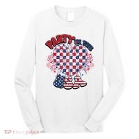 Party In The Usa Firework Red White Blue Heart Long Sleeve Shirt thumb 0