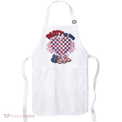 Party In The Usa Firework Red White Blue Heart Apron