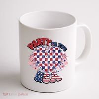 Party In The Usa Firework Red White Blue Heart Coffee Mug thumb 1