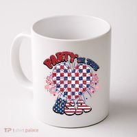 Party In The Usa Firework Red White Blue Heart Coffee Mug thumb 0