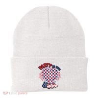 Party In The Usa Firework Red White Blue Heart Beanie thumb 0