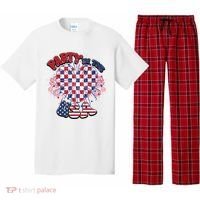 Party In The Usa Firework Red White Blue Heart Pajama Set thumb 0