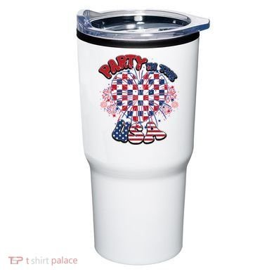 Party In The Usa Firework Red White Blue Heart Tumbler