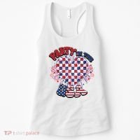 Party In The Usa Firework Red White Blue Heart Women's Tank Top thumb 0