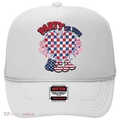 Party In The Usa Firework Red White Blue Heart Hat