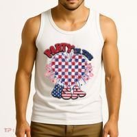 Party In The Usa Firework Red White Blue Heart Tank Top thumb 3