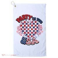 Party In The Usa Firework Red White Blue Heart Golf Towel thumb 0