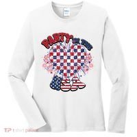 Party In The Usa Firework Red White Blue Heart Women's Long Sleeve Shirt thumb 0